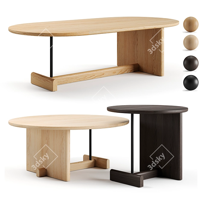 Elegant KOKU Tables by Fogia & Norm 3D model image 1