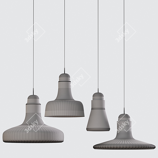 Minimalistic Hanging Lamps: Affordable Elegance 3D model image 3