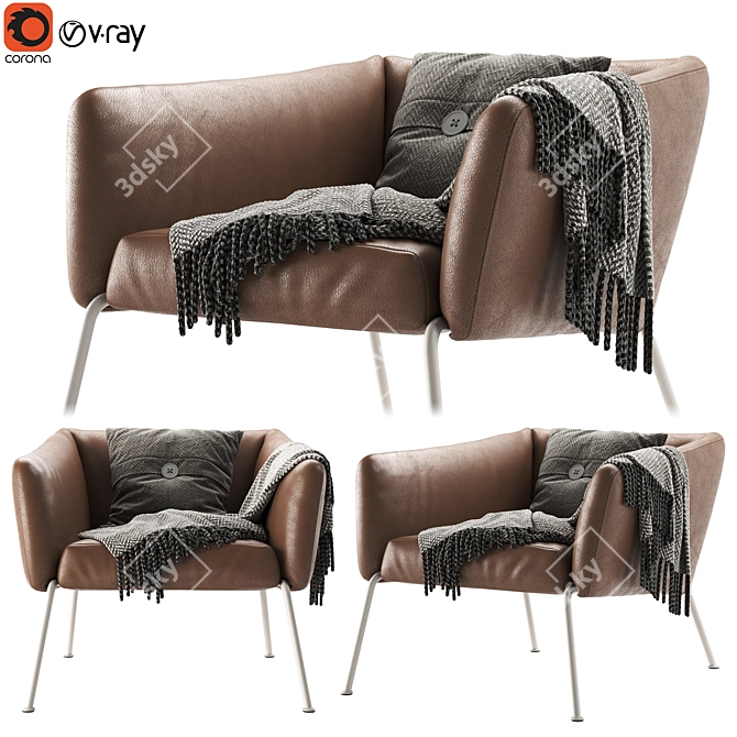 Nikos Low Armchair - Contemporary Comfort for Your Space. 3D model image 1