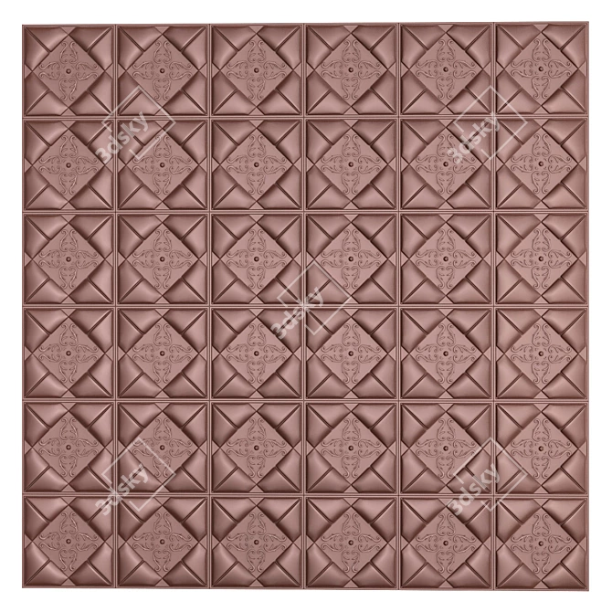 Sleek Leather 3D Wall Panel 3D model image 1