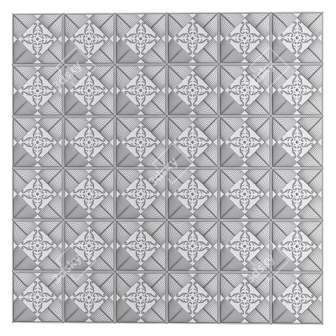 Sleek Leather 3D Wall Panel 3D model image 2