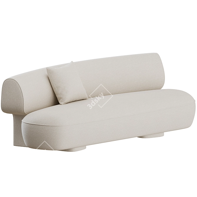 Litho Curved Sofa: Stylish Comfort 3D model image 1