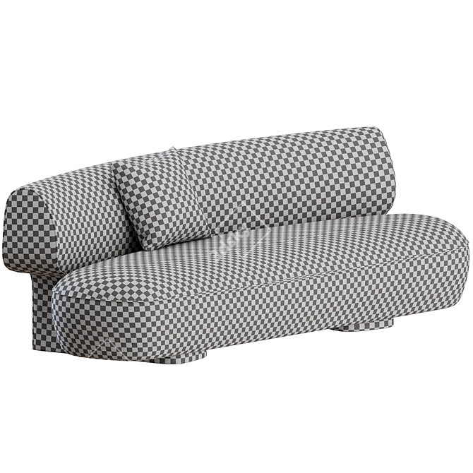 Litho Curved Sofa: Stylish Comfort 3D model image 2