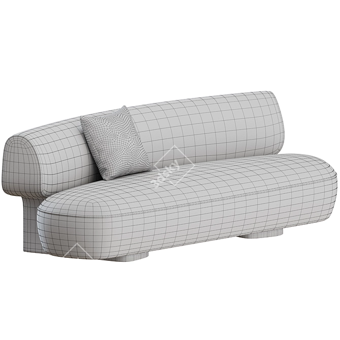 Litho Curved Sofa: Stylish Comfort 3D model image 3