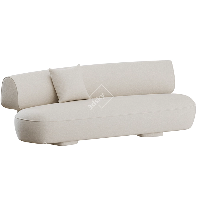 Litho Curved Sofa: Stylish Comfort 3D model image 4