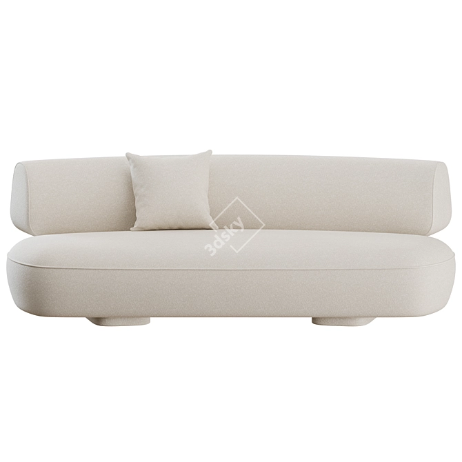 Litho Curved Sofa: Stylish Comfort 3D model image 5