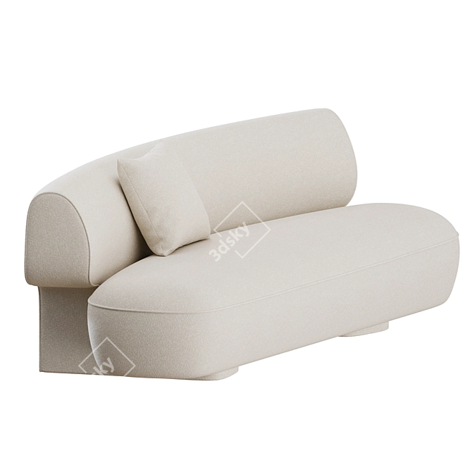 Litho Curved Sofa: Stylish Comfort 3D model image 7