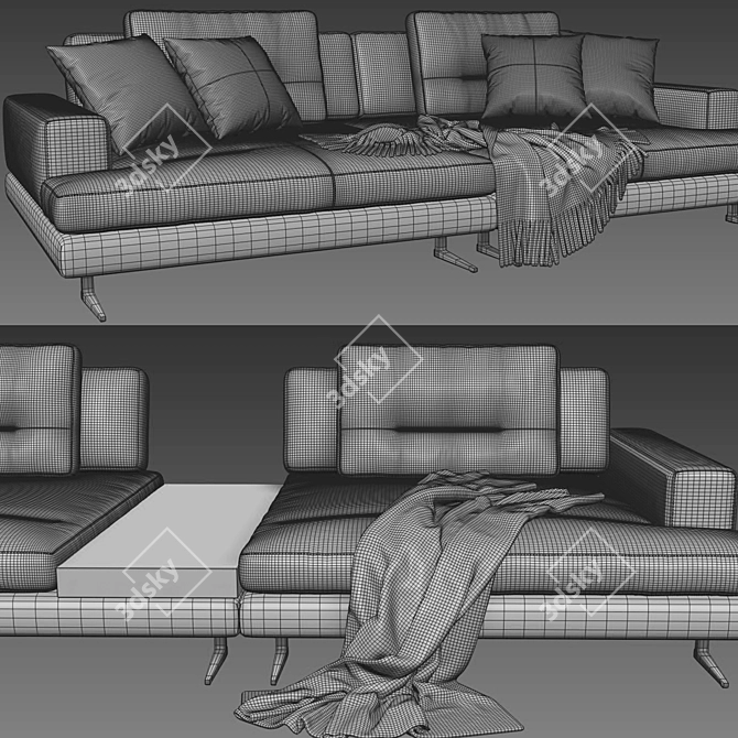 Blanche Ermes Compositions B: Elegant and Versatile Sofas 3D model image 4