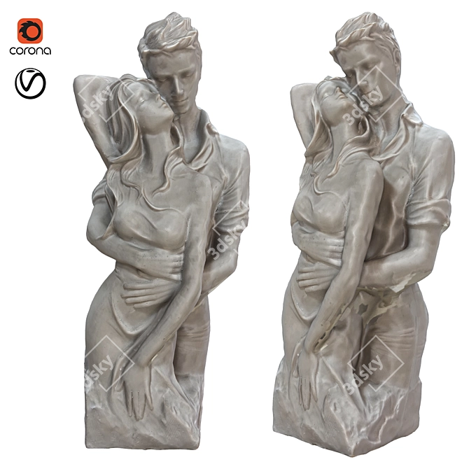 Eternal Love Sculpture 3D model image 4