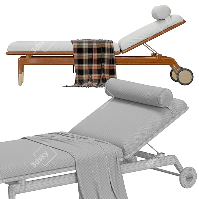 Modern Mahogany Sun Lounger 3D model image 7