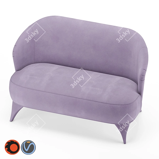 1950 Atmosfera Sofa: Italian Elegance by Vibieffe 3D model image 1