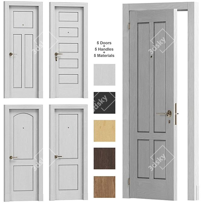 Versatile Interiors: 5 Inspiring Door Designs 3D model image 1