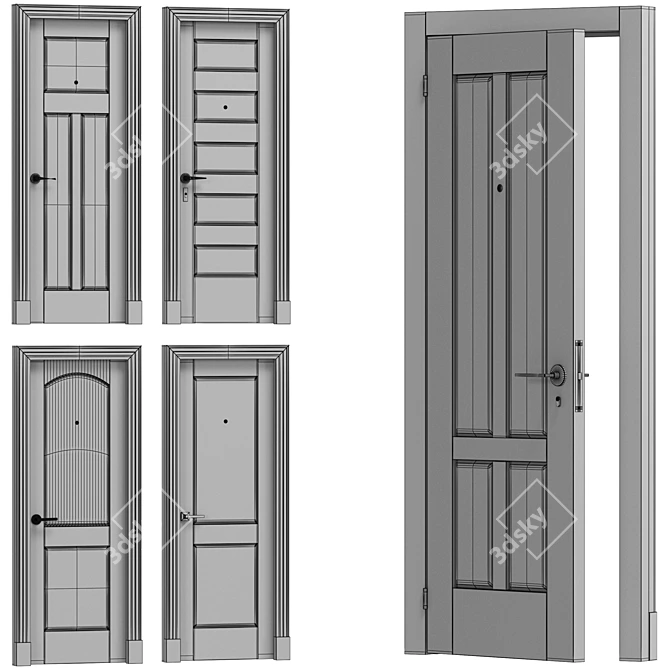 Versatile Interiors: 5 Inspiring Door Designs 3D model image 6