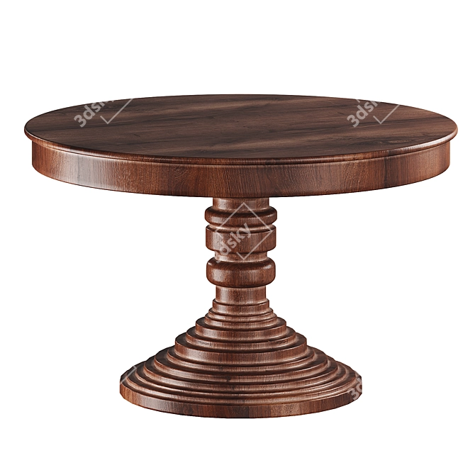 Classic Round Dining Table 3D model image 2