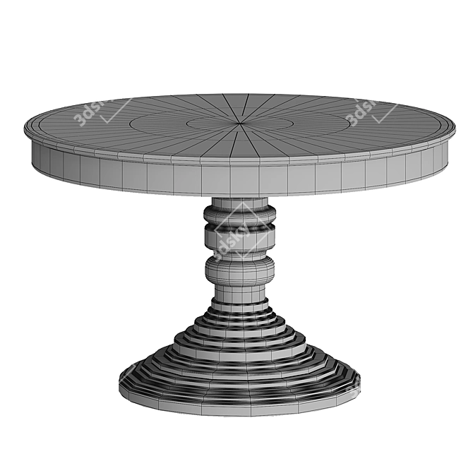 Classic Round Dining Table 3D model image 1