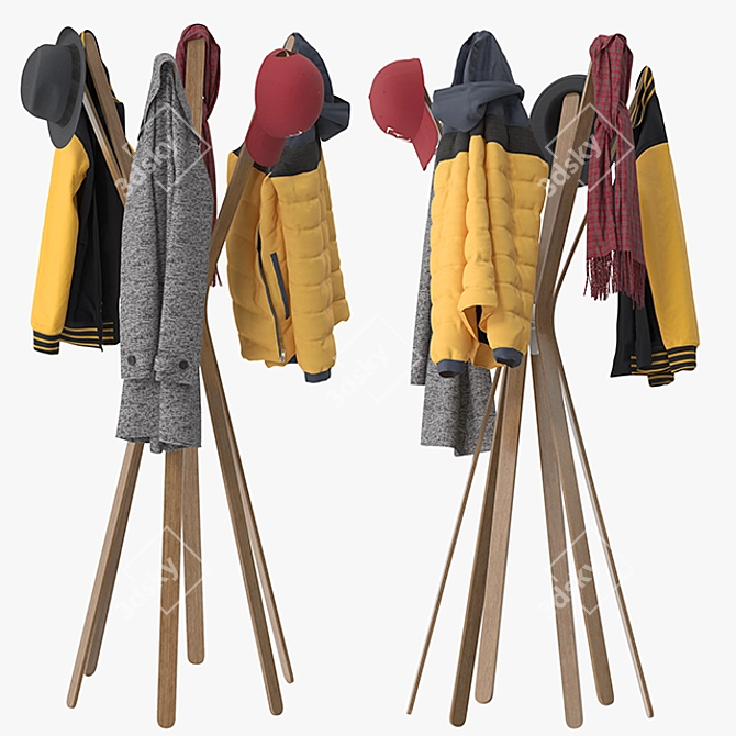 Sleek Milano Coat Stand: Stylish & Functional 3D model image 3