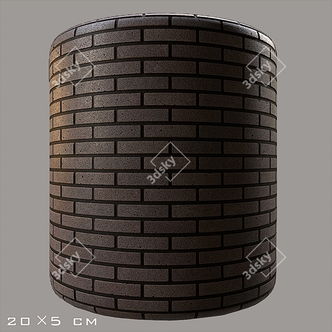 Sleek Ebony Granite Bricks 3D model image 3