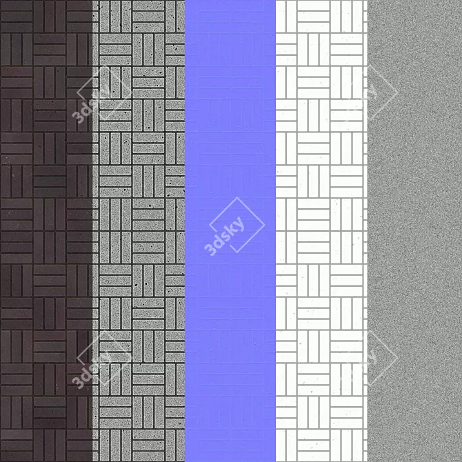 Sleek Ebony Granite Bricks 3D model image 7