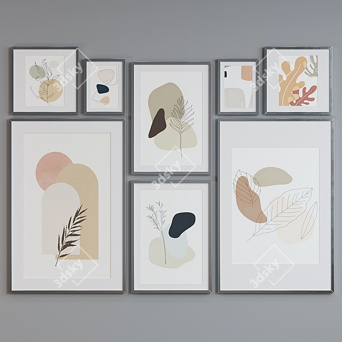 Modern Abstract Picture Frame Set 3D model image 3