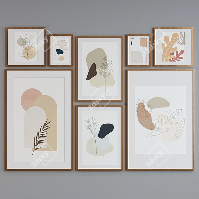 Modern Abstract Picture Frame Set 3D model image 4