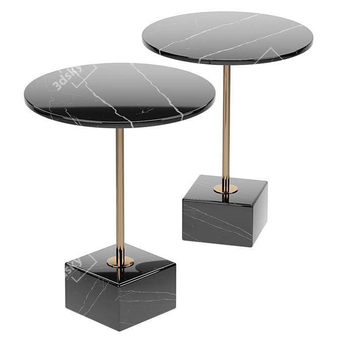 Marble Cube Side Table: Elegant Simplicity 3D model image 2