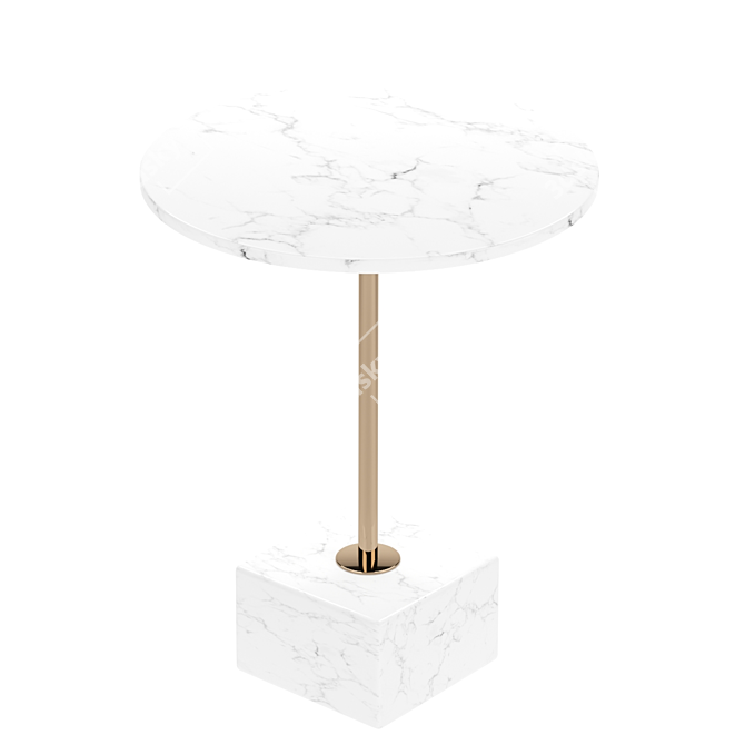 Marble Cube Side Table: Elegant Simplicity 3D model image 4