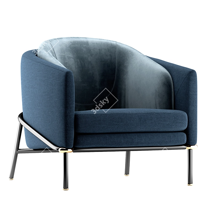 Elegant FIL NOIR Armchair by Minotti 3D model image 1