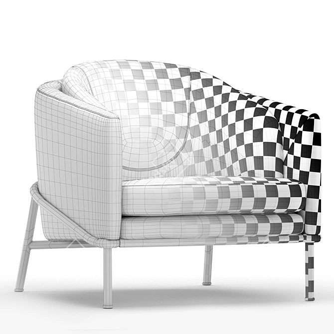 Elegant FIL NOIR Armchair by Minotti 3D model image 5