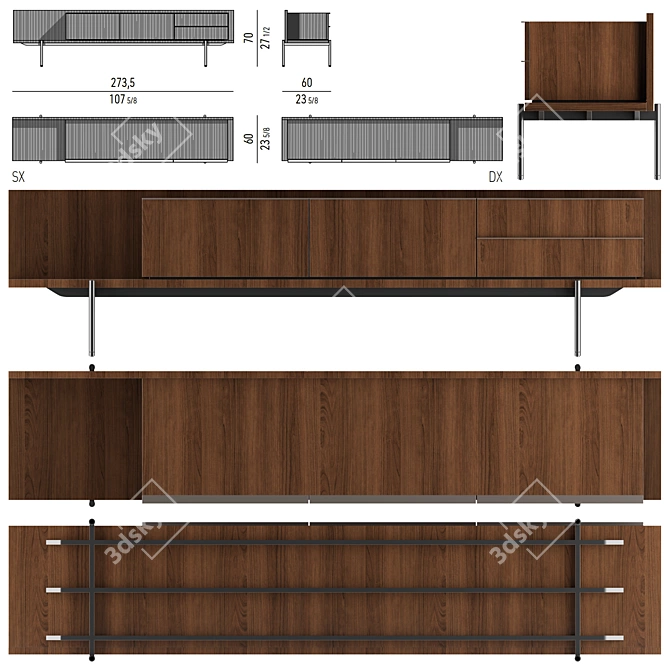 Minimalist Storage Modules: Minotti Superquadra 2021 3D model image 3