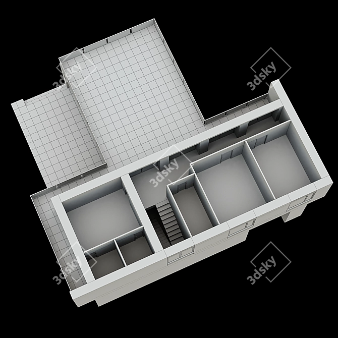 Modern Bauhaus-Style Cottage with Flat Roof 3D model image 7