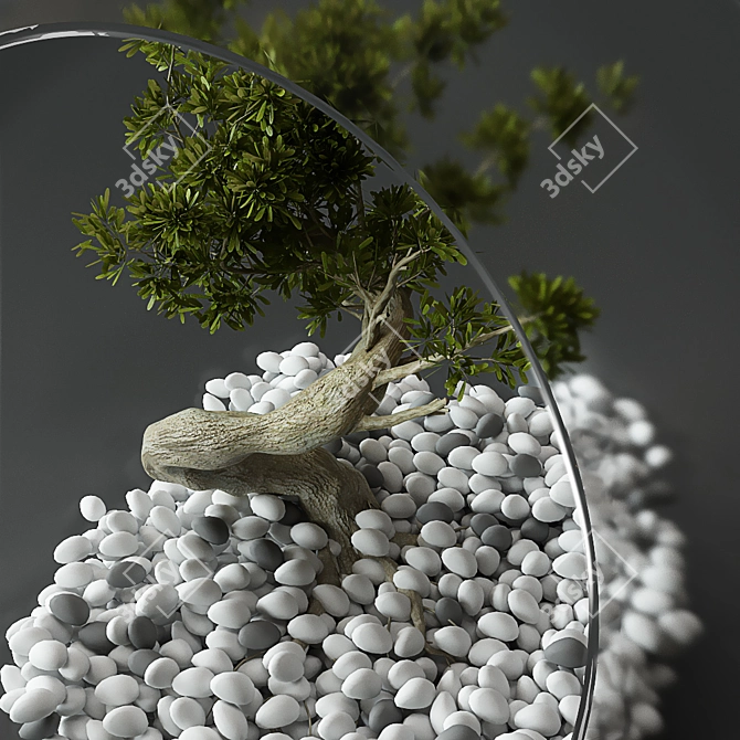 Miniature Glass Globe with Little Tree 3D model image 3