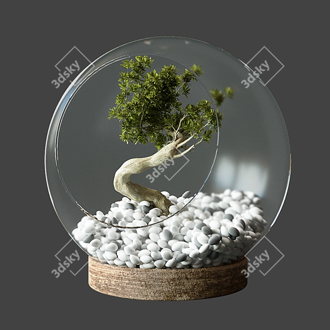 Miniature Glass Globe with Little Tree 3D model image 4