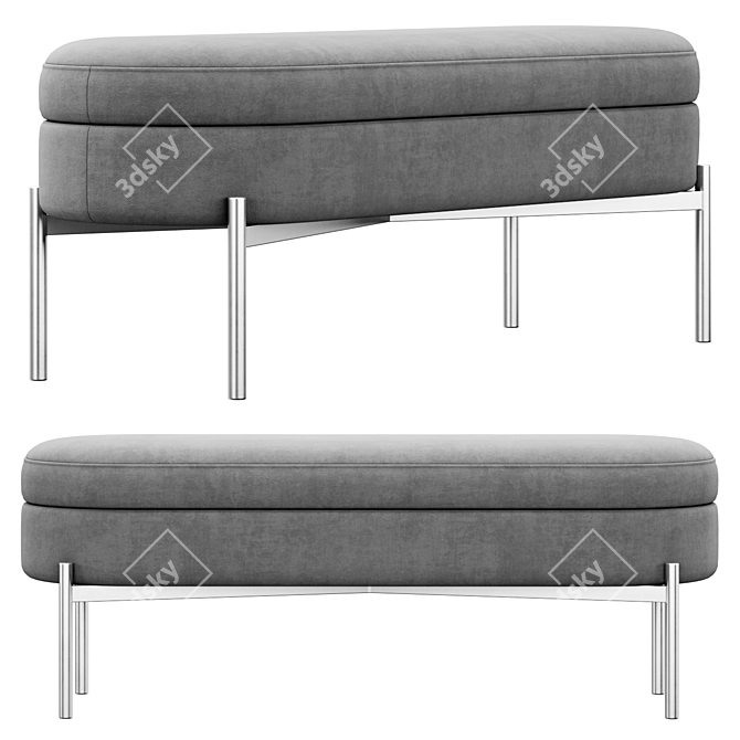 Chic Storage Bench Ottoman 3D model image 5