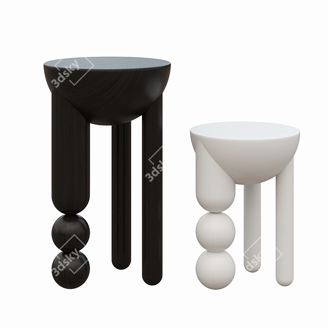 Elegant Profiterole Coffee Table 3D model image 1