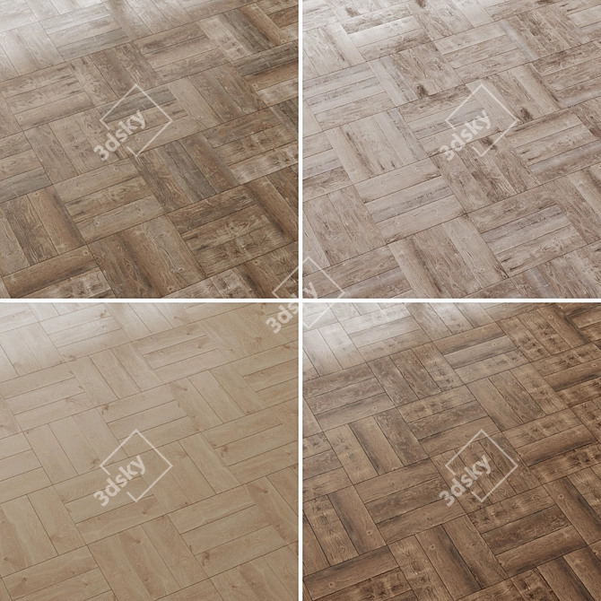 Nature Line Wood Floor Set 3D model image 4