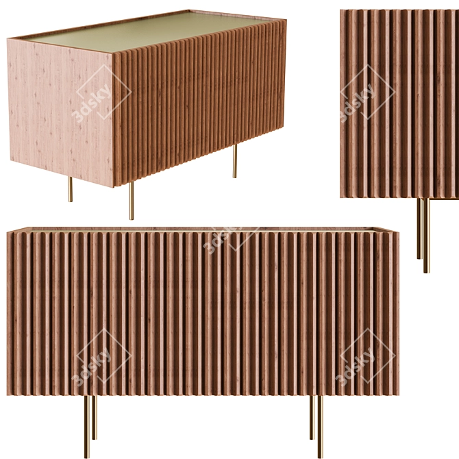 Elegant Pontelli Wood Sideboard 3D model image 1