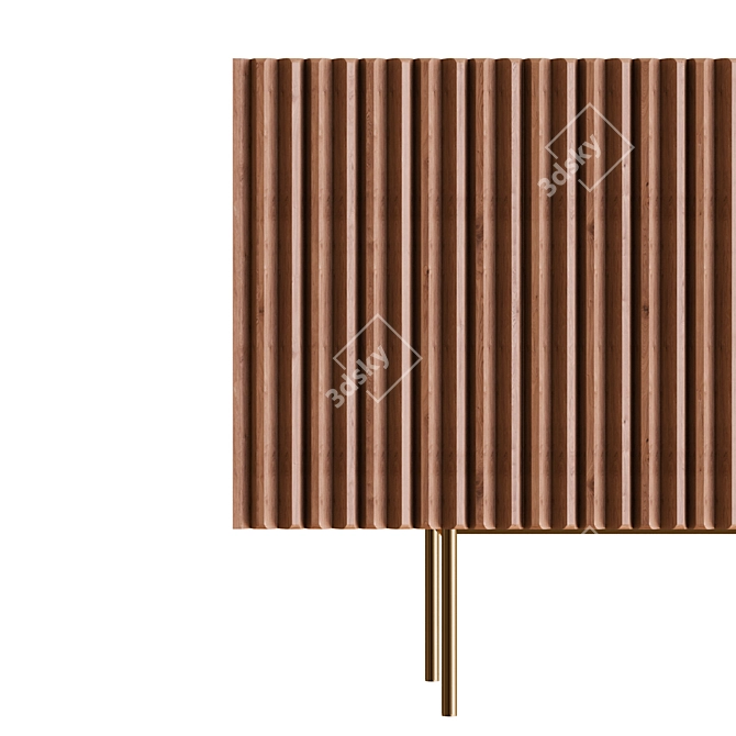 Elegant Pontelli Wood Sideboard 3D model image 4