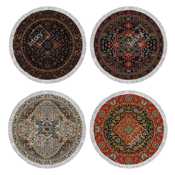 Round Rug | Stylish Circle Design 3D model image 1