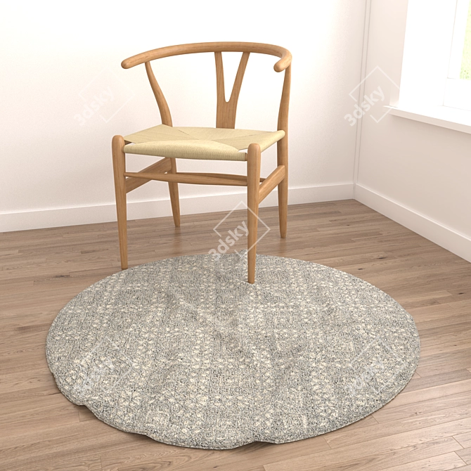 Deluxe Round Rugs Set - 6-Piece Collection 3D model image 6