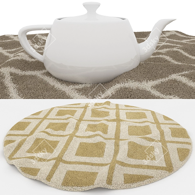 Versatile Round Rugs Set - VRayFur & Displacement 3D model image 4