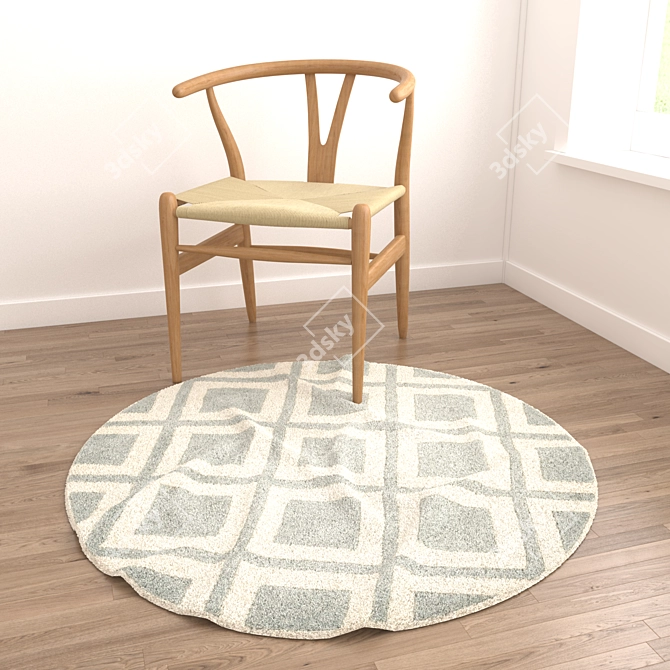 Versatile Round Rugs Set - VRayFur & Displacement 3D model image 6