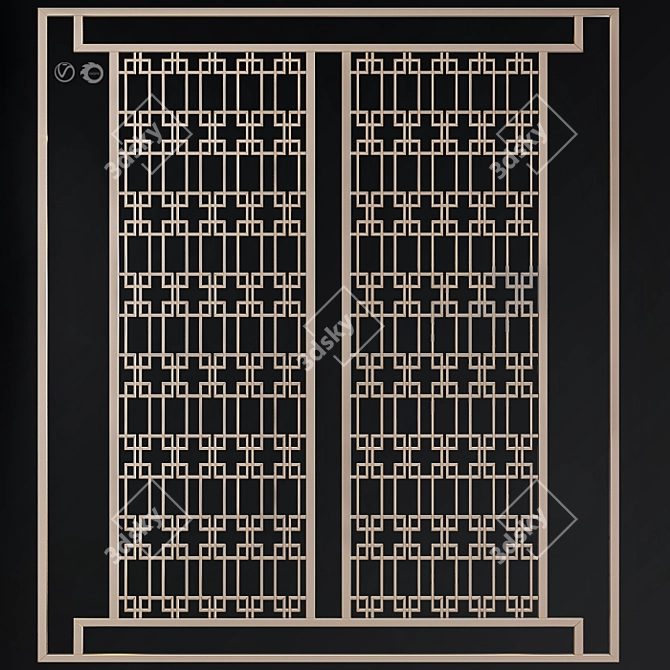 Elegant 3D Decorative Partition 3D model image 1