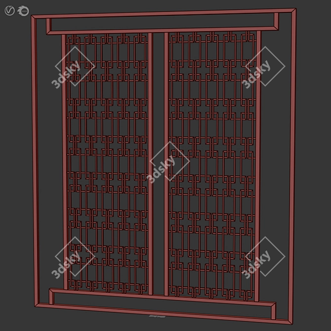 Elegant 3D Decorative Partition 3D model image 3