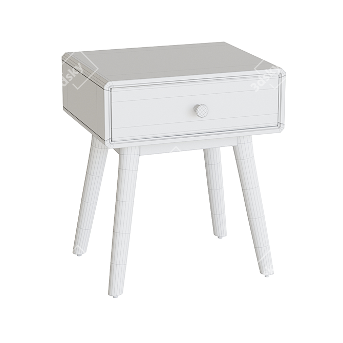 Modern Jimi Bedside Table with Drawer 3D model image 3