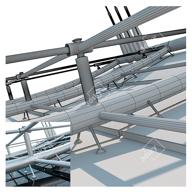 Modern Metal Canopy 3D model image 4