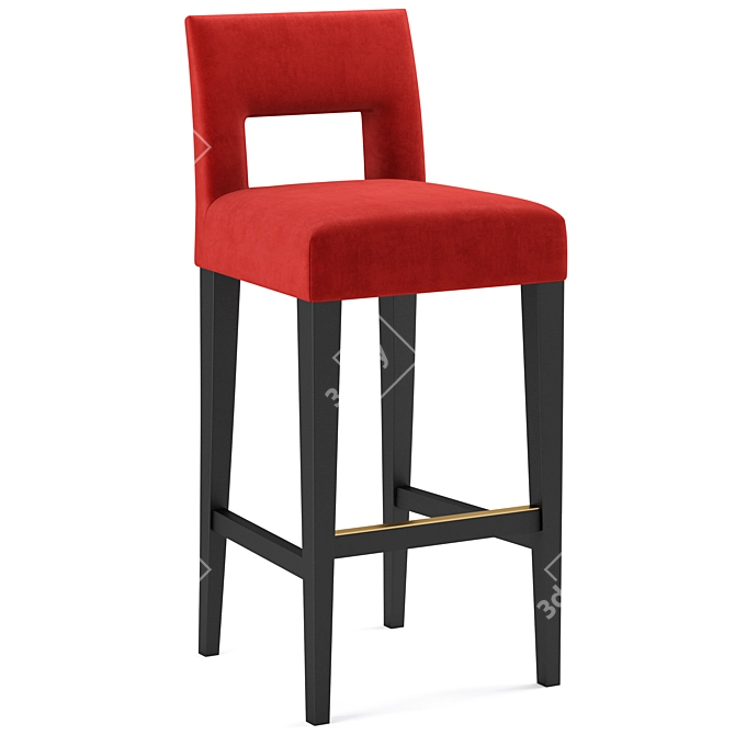 Modern Hugo Bar Stool: Stylish, Textured, and Easy to Use 3D model image 1