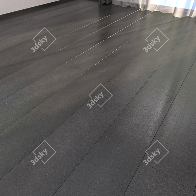 Carbon Black Parquet: High Definition Textures & Multi-Material 3D model image 1