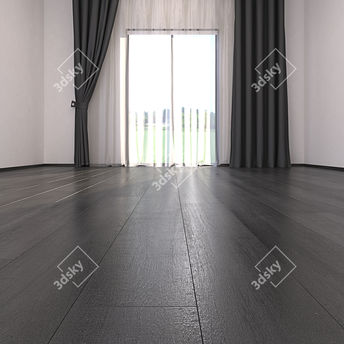 Carbon Black Parquet: High Definition Textures & Multi-Material 3D model image 2