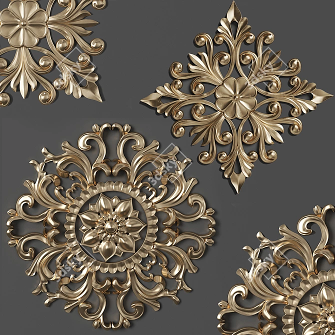 3D Max-Ready Trim Ornaments 3D model image 1