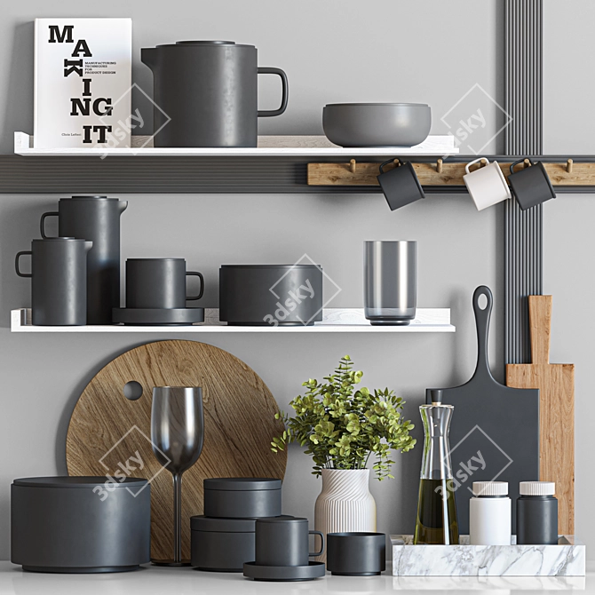 Versatile Kitchen Accessory Set 3D model image 1